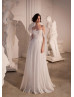 Off Shoulder Ivory Lace Tulle Simple Wedding Dress